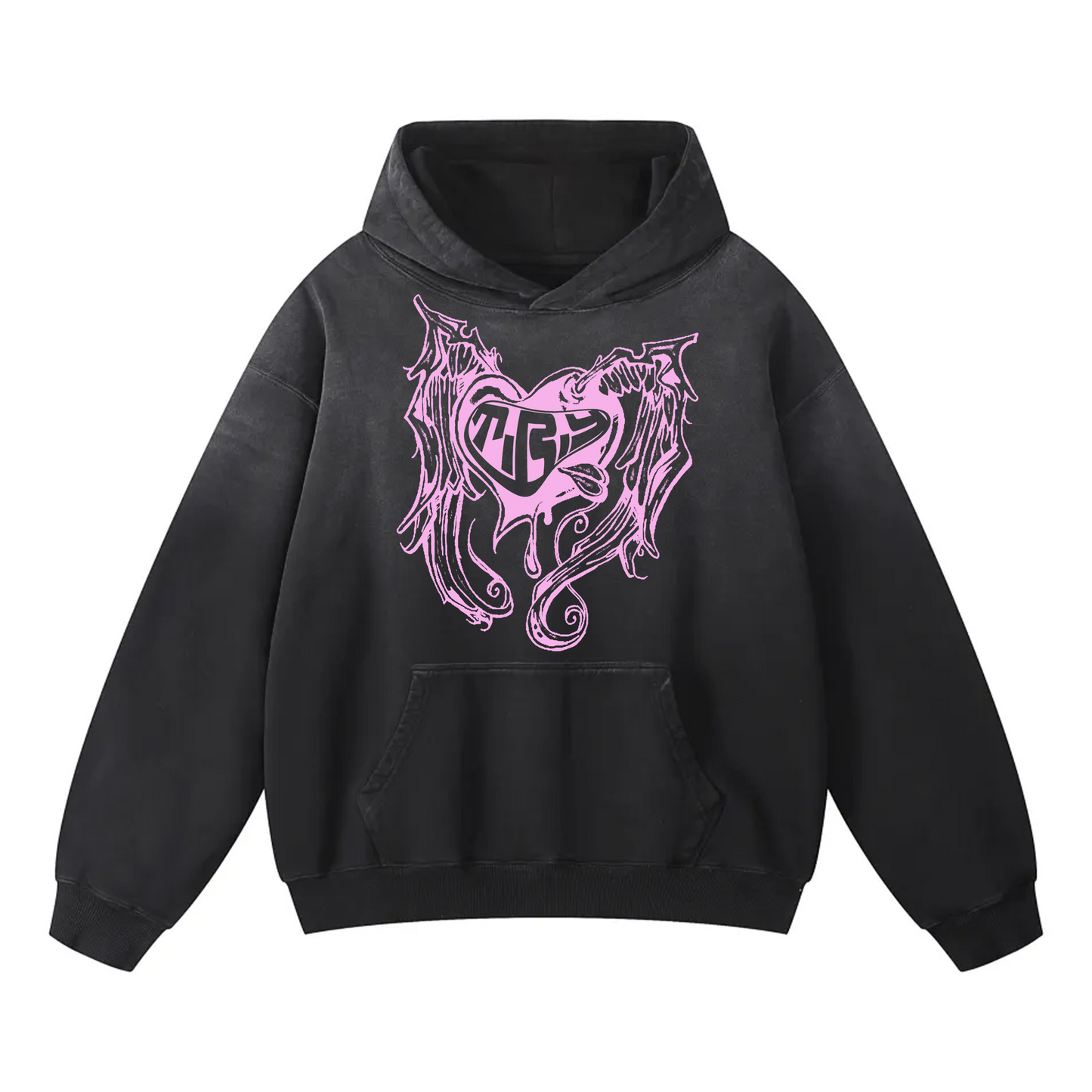 Sunfade Sweet Heart Hoodie ( Black )