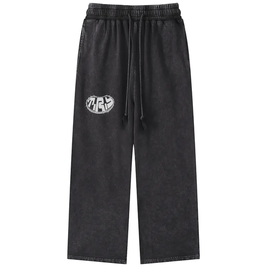 Acid Washed Sweatpants ( Black )