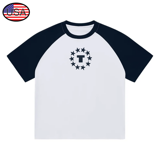All Stars Raglan Tee ( White & Navy )