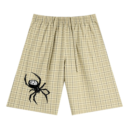 Widow Plaid Shorts ( Apricot )