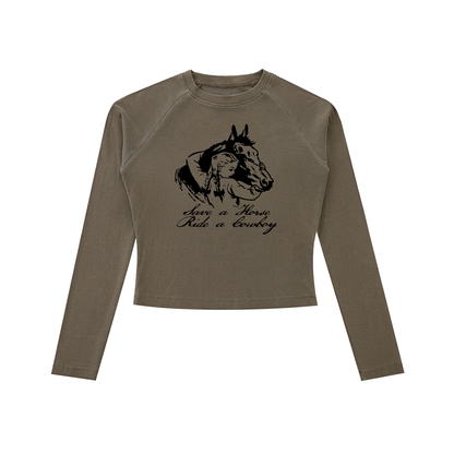 Save A Horse Women's Raglan Long-Sleeve ( Coffee )
