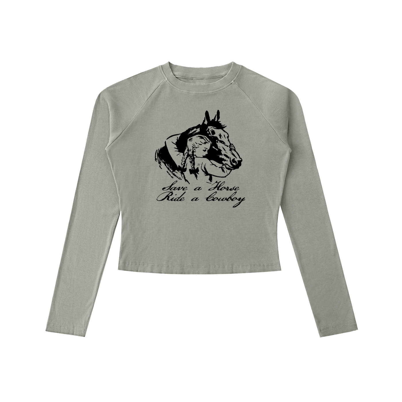 Save A Horse! Women's Raglan Long-Sleeve ( Smoke )