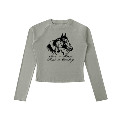 Save A Horse! Women's Raglan Long-Sleeve ( Smoke )