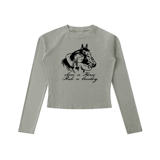 Save A Horse! Women's Raglan Long-Sleeve ( Smoke )
