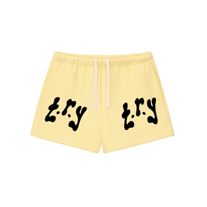 Women's Abstract Logo Shorts ( Yellow )