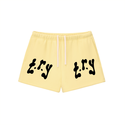 Women's Abstract Logo Shorts ( Yellow )