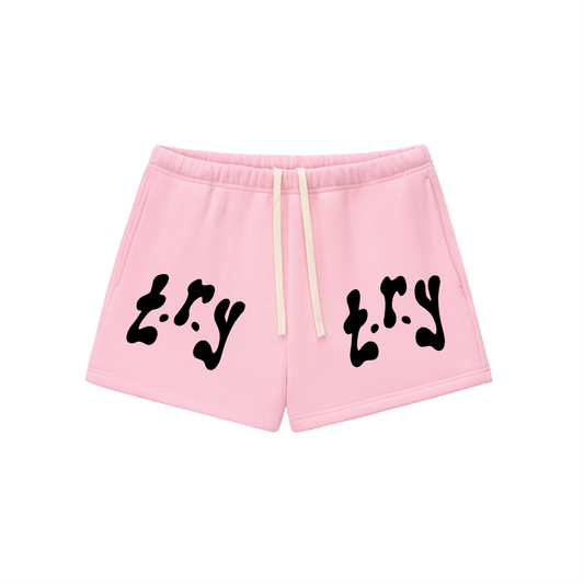 Women's Abstract Logo Shorts ( Pink )