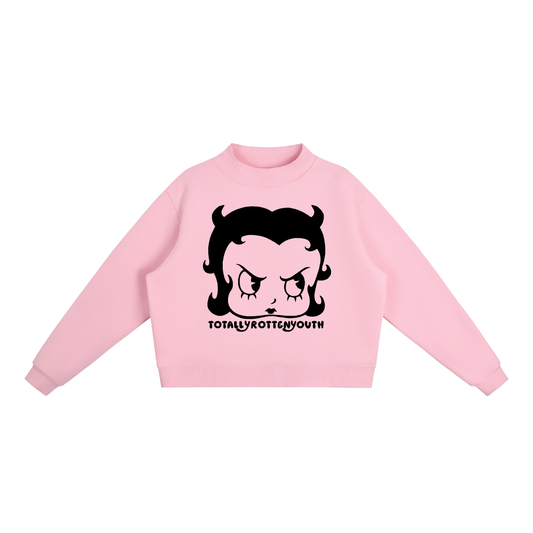 Boopin Betty Women's Fleece Crewneck ( Pink )