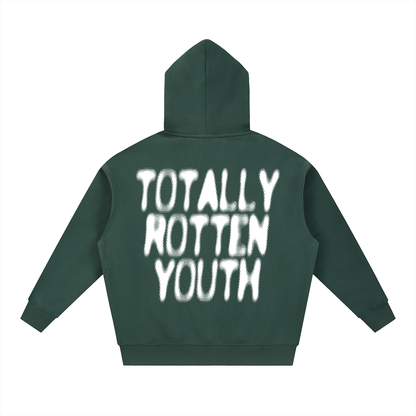 Blur Logo Snow Washed Zip-Up Hoodie ( Moss )