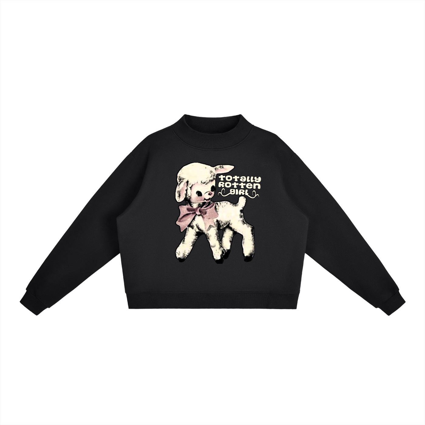 Rotten Girl Women's Fleece Crewneck ( Black )