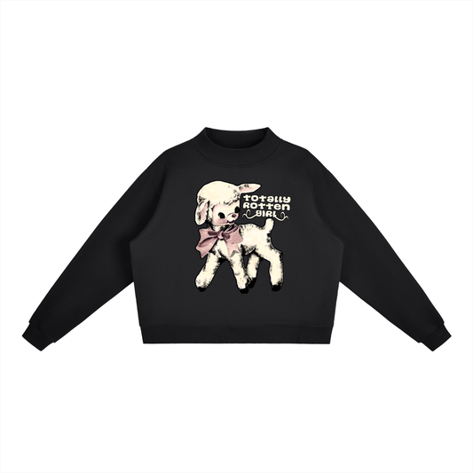 Rotten Girl Women's Fleece Crewneck ( Black )