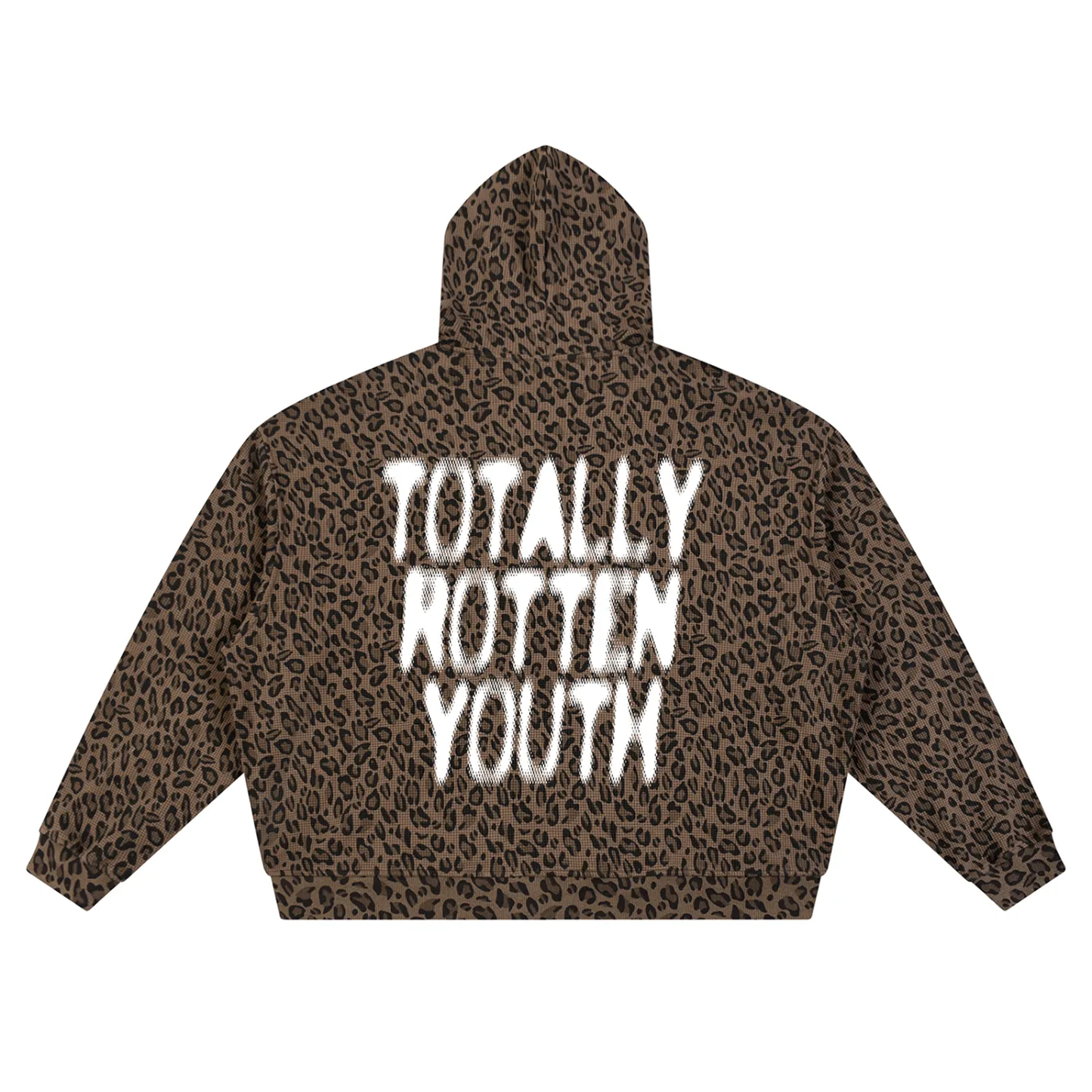 Logo Leopard Print Full Zip-Up Hoodie ( Leopard )