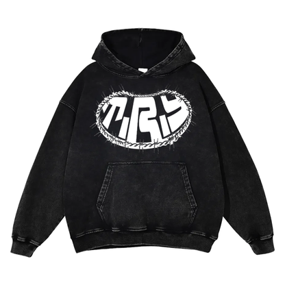 Acid Washed New Era 3.0 Logo Hoodie ( Black )