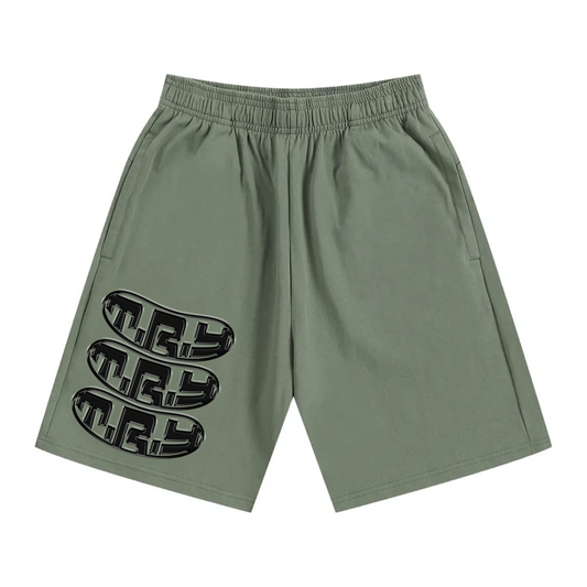 Triple Logo Cotton Shorts ( Pine )