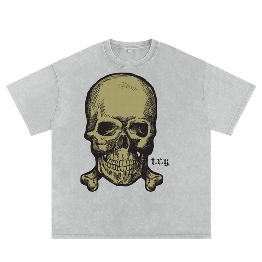 Snow Washed Calavera Tee ( Bone )