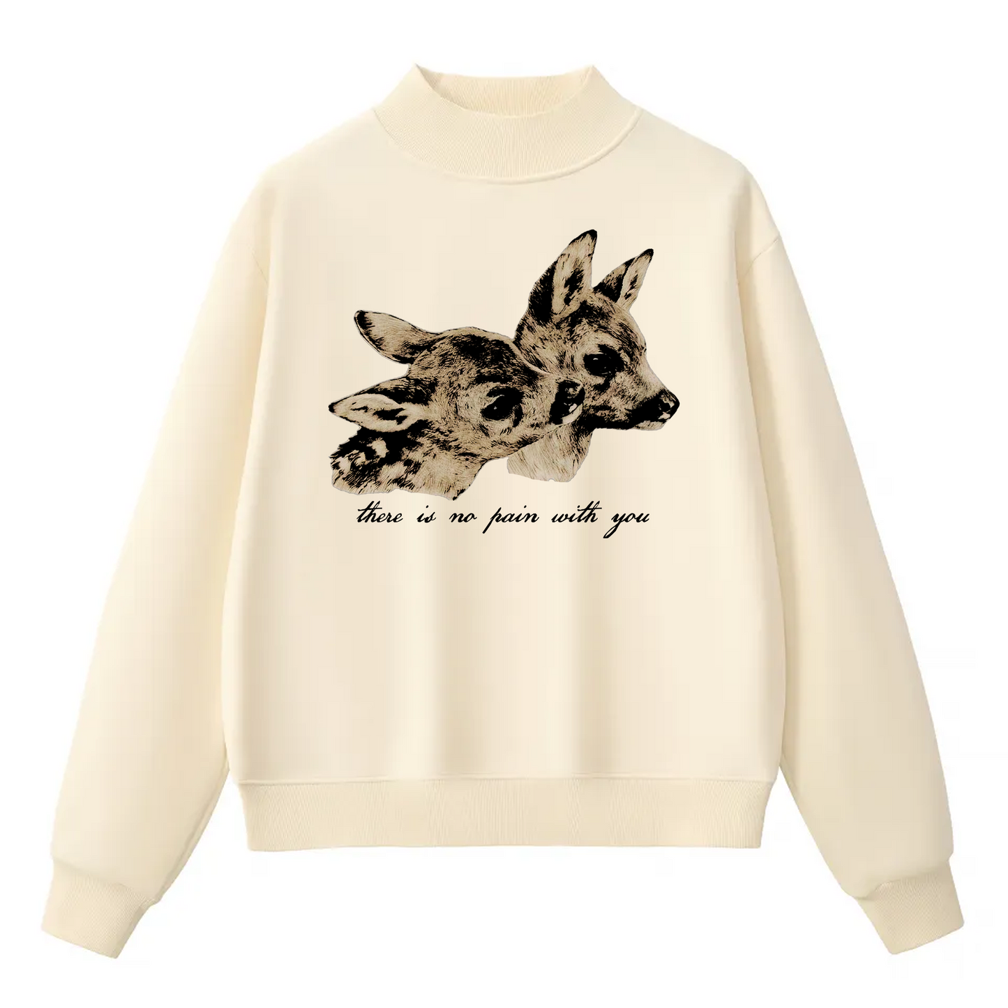 No Pain With You Women's Fleece Crewneck ( Cream )