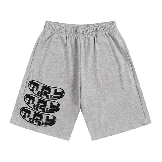 Triple Logo Cotton Shorts ( Ash )