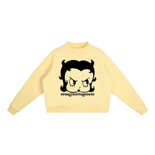 Boopin Betty Women's Fleece Crewneck ( Yellow )